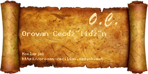 Orovan Cecílián névjegykártya